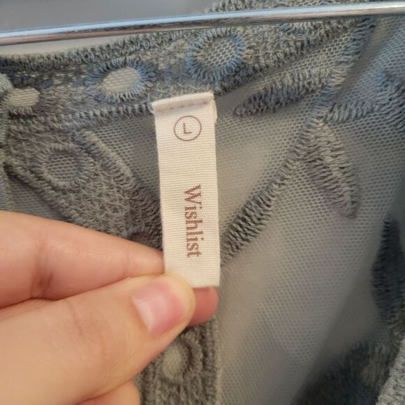 Wishlist Sage Green Lace Maxi Romper Event Graduation Dress Size Large - Picture 4 of 11